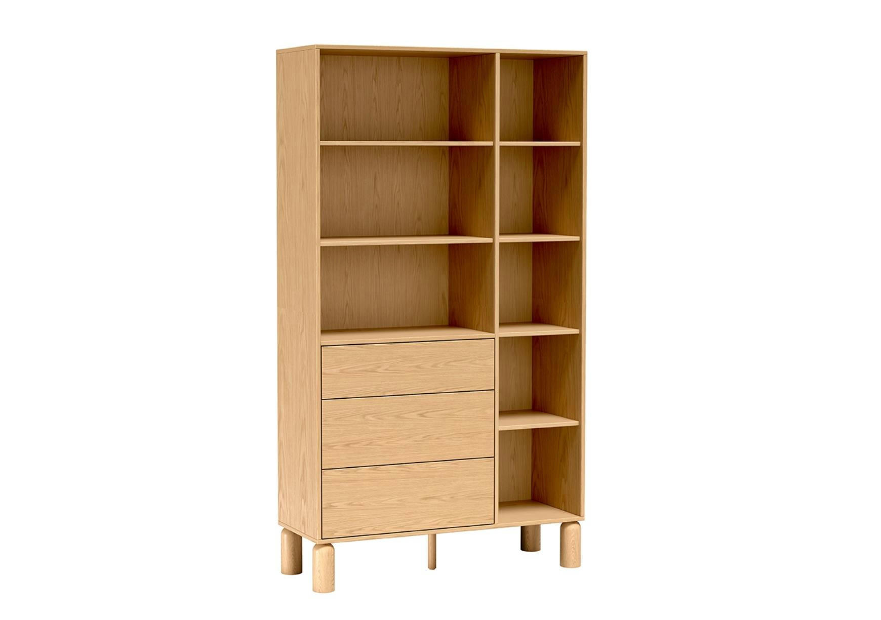 STANDREGAL Sanden Eiche, mit Schubladen - Eichefarben, Holzwerkstoff (110/197/41cm) - Bettso
