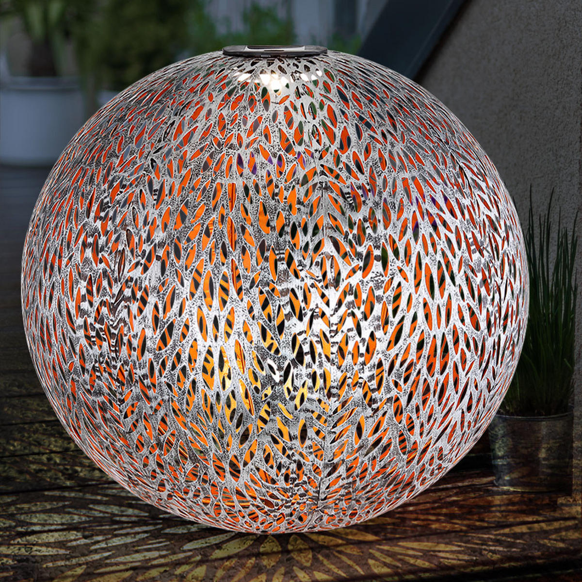 LED AUSSENLEUCHTE Silber Gartenlampe Erdspitz - Silberfarben, Metall (40/40/51cm)