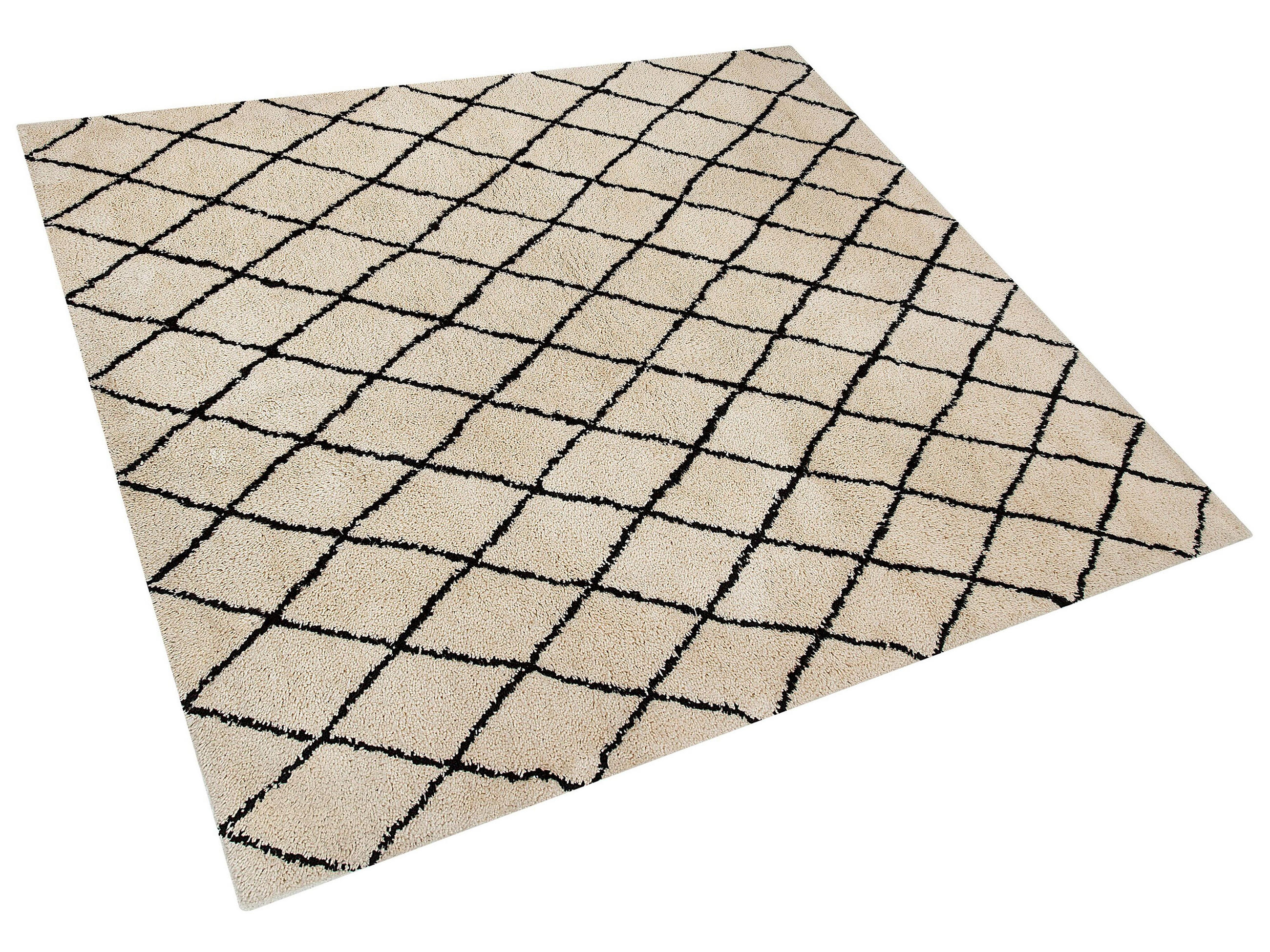 SHAGGY-TEPPICH Midyat 200/200 cm - Beige, Kunststoff (200/200cm) - Beliani