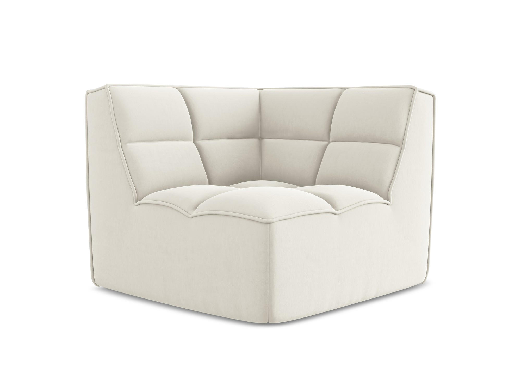 SOFAELEMENT Samt Stoff Beige - Beige/Creme, Kunststoff/Textil (98/75/98cm) - Makamii