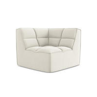 SOFAELEMENT Samt Stoff Beige - Beige/Creme, Kunststoff/Textil (98/75/98cm) - Makamii