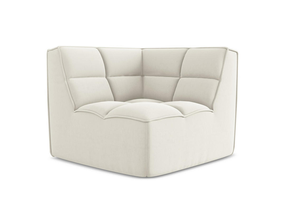 SOFAELEMENT Samt Stoff Beige - Beige/Creme, Kunststoff/Textil (98/75/98cm) - Makamii