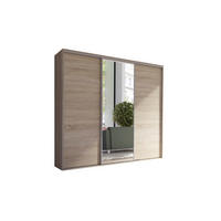 SCHIEBETÜRENSCHRANK - Kleiderschrank BORA 254 mit Spiegel - Sonoma Eiche - Sonoma Eiche, Holzwerkstoff (254/244/62cm) - Möblo