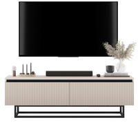 TV-SCHRANK Selene Kachmir Matt mit Metallrahmen 140 cm - Kaschmir/Schwarz, Holzwerkstoff/Metall (140/44/35cm) - Meble Lindner