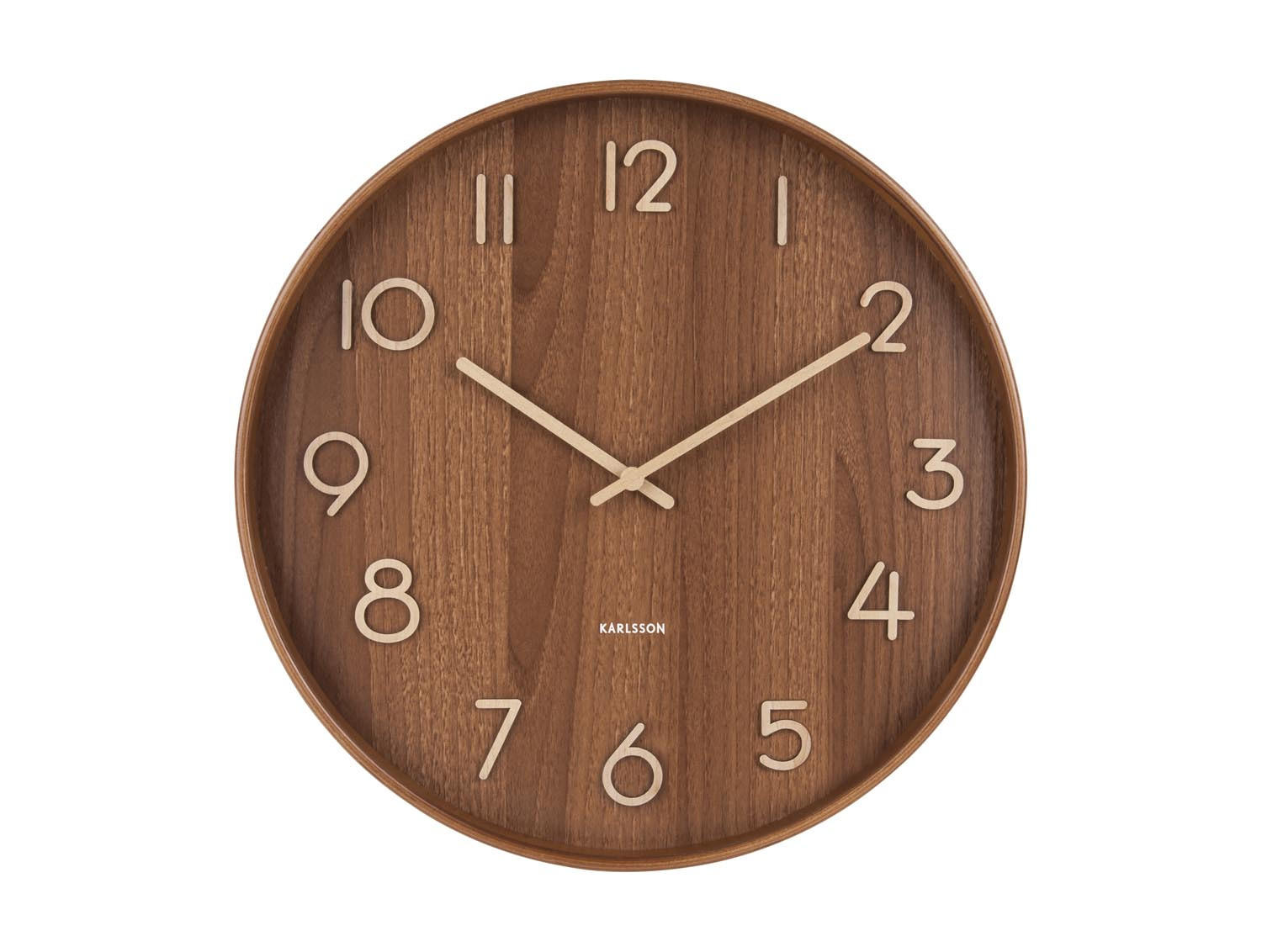 WANDUHR Pure Ø40 cm - Dunkelbraun, Holz (40/40/4.5cm) - Karlsson