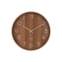 WANDUHR Pure Ø40 cm - Dunkelbraun, Holz (40/40/4.5cm) - Karlsson