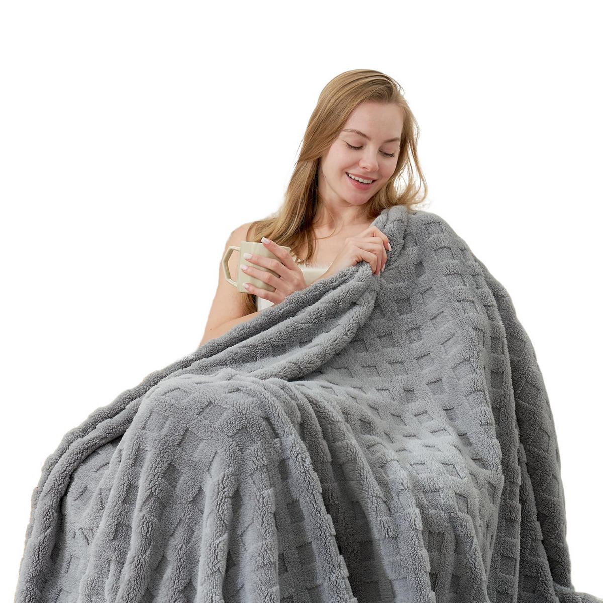 WOHNDECKE Uni Doubleface 150/200 cm - Grau, Textil (150/200cm) - Kaket