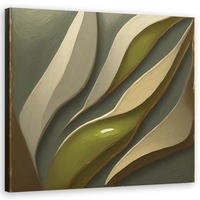 WANDBILD blätter botanik abstrakt - Grün, Textil (50/50cm) - Feeby