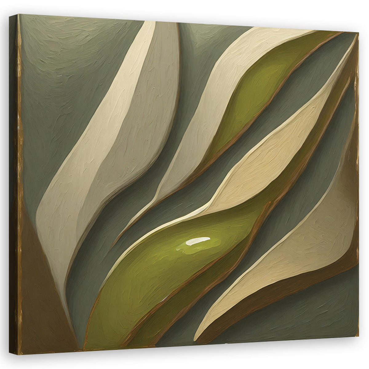 WANDBILD blätter botanik abstrakt - Grün, Textil (50/50cm) - Feeby