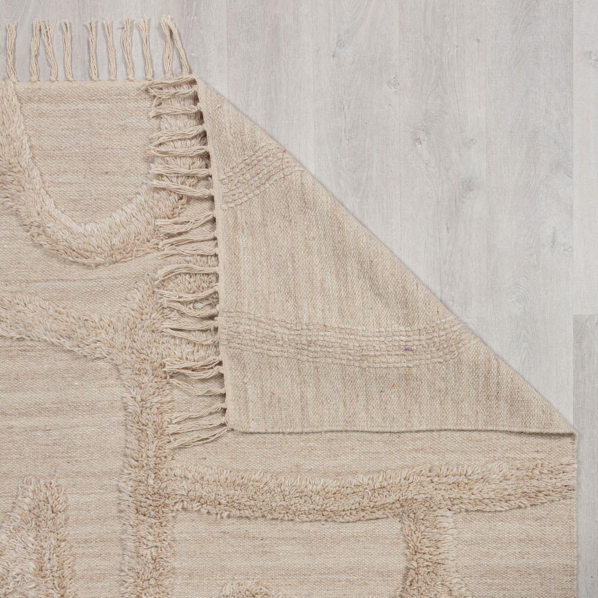 WOLLTEPPICH FOWEY, abstrakt, Natur-Beige, 200 x 290 cm - Beige, Textil (200/290cm) - KADIMA DESIGN