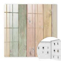 SCHLÜSSELBOX Weiß 30x30 cm – Türöffnung nach rechts - Pastelltafeln - Beige, Metall (30/30/5cm) - TULUP