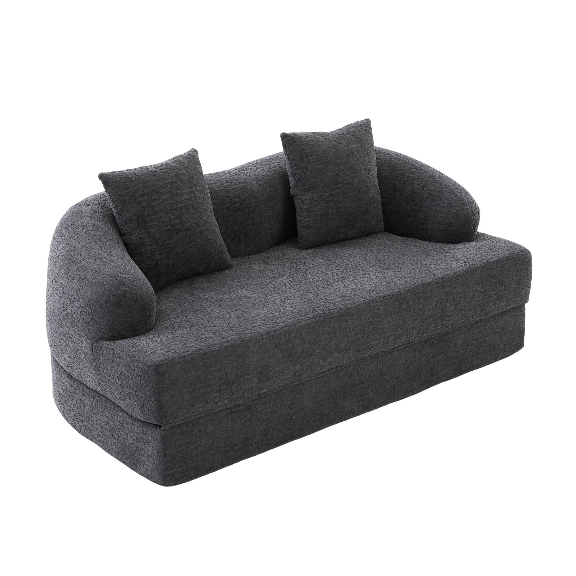 SCHLAFSOFA DE-33900 2-in-1 klappbar Dunkelgrau - Dunkelgrau, Textil (84/65/157cm) - ComfortXL