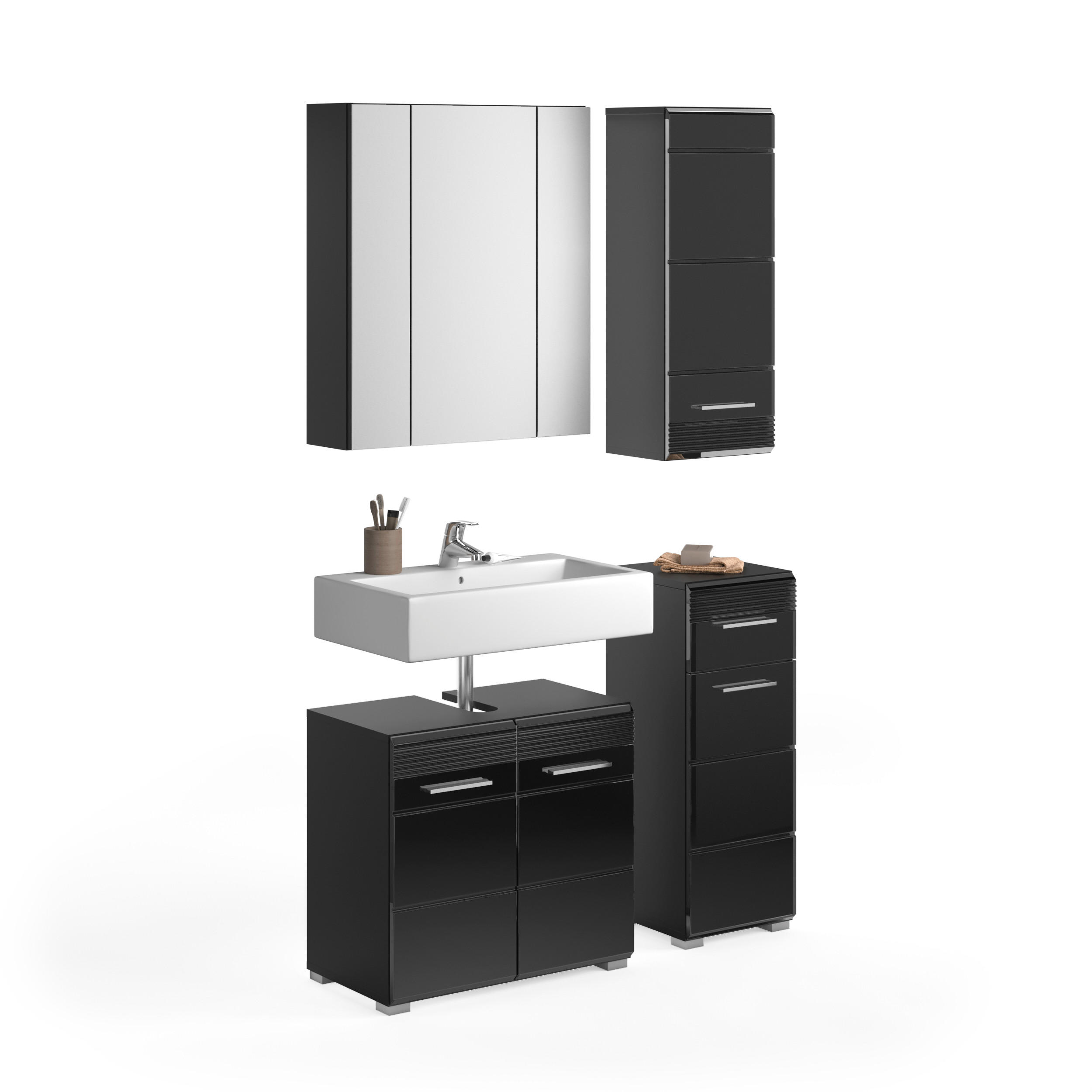 Homes & Jones Badezimmer Schwarz 106x182x34 cm