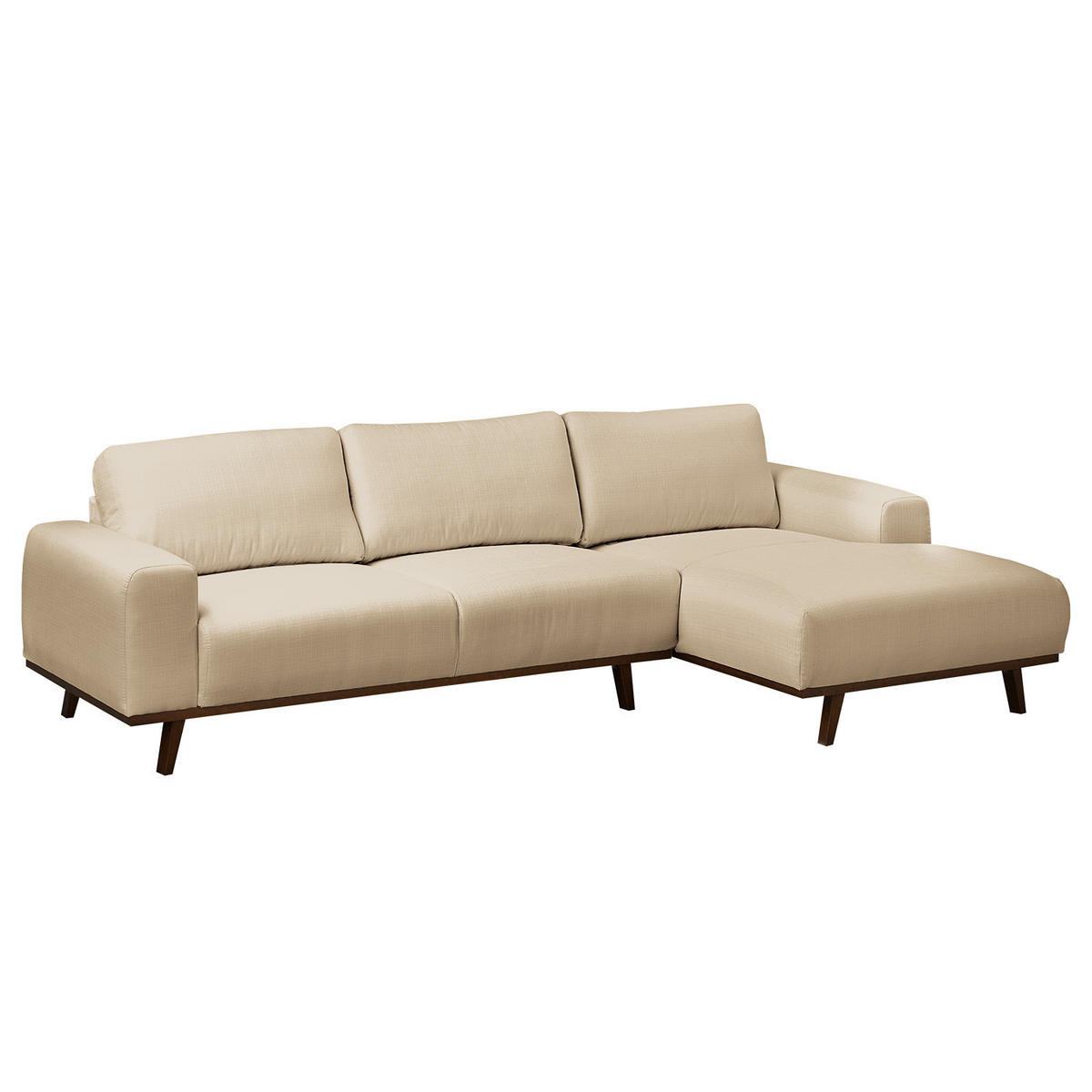 ECKSOFA - Strukturstoff - Sandfarben, Textil (286/152cm) - home24