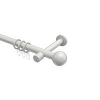 GARDINENSTANGEN-SET Prestige Luino 160 cm, 1-läufig, 20 mm Ø Weiß - Weiß, Metall (160cm) - INTERDECO