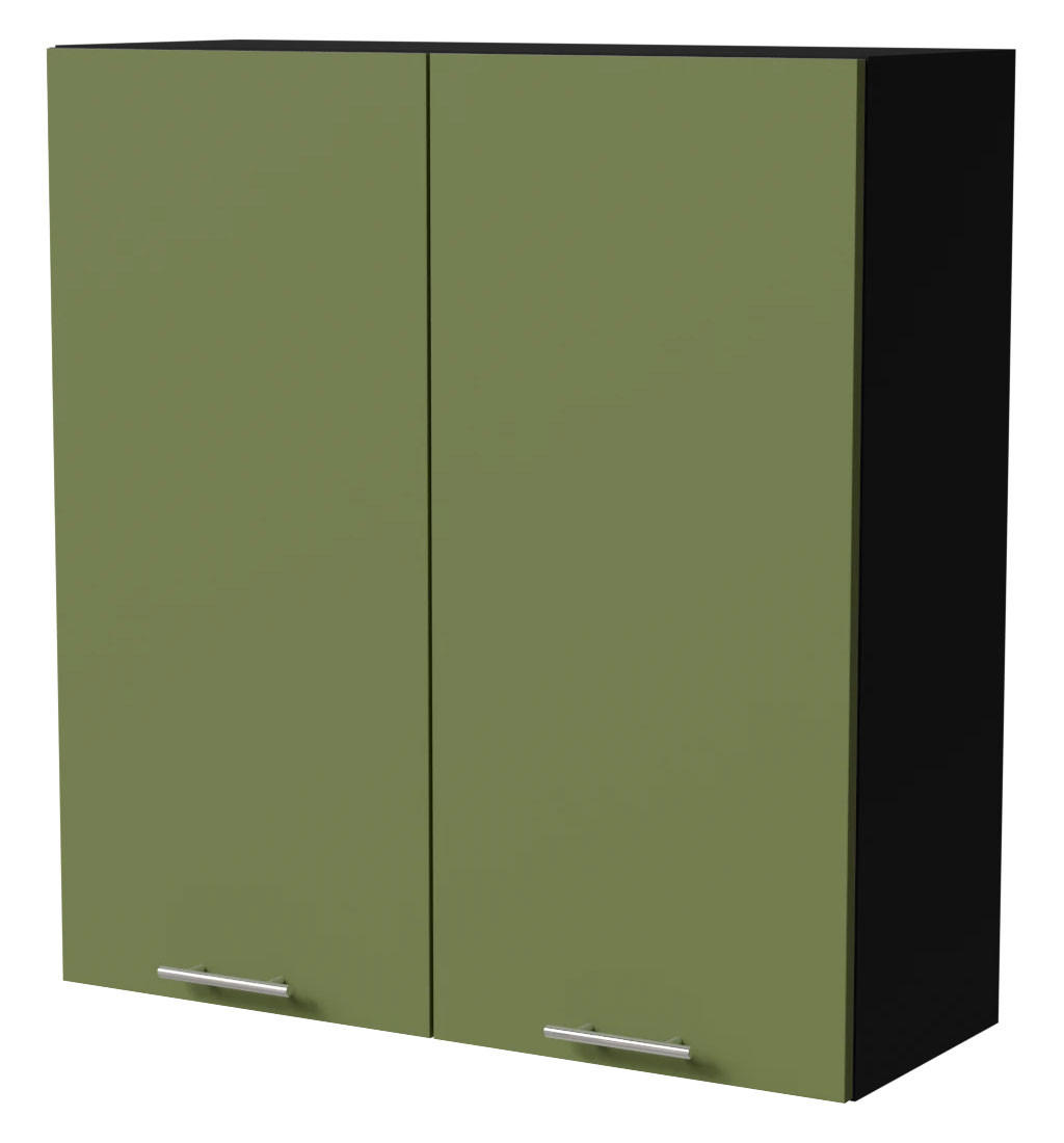 HÄNGESCHRANK Brerra W4/90 Schwarz / RAL 6025 farngrün Matt 90 / 32,5 / 96cm - Schwarz/Grün, Holz/Holzwerkstoff (90/96/32.5cm) - Feldmann-Wohnen