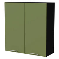 HÄNGESCHRANK Brerra W4/90 Schwarz / RAL 6025 farngrün Matt 90 / 32,5 / 96cm - Schwarz/Grün, Holz/Holzwerkstoff (90/96/32.5cm) - Feldmann-Wohnen