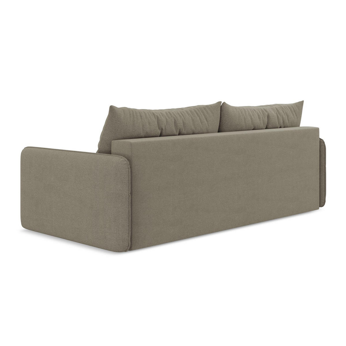 3-SITZER SOFA mit Schlaffunktion Strukturstoff Stoff Beige - Beige/Schwarz, Kunststoff/Textil (216/86/105cm) - LaMiaSofa