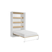 SCHRANKBETT Perfekt 120x200 Ein Vertikales Das Design Und Funktionalität Vereint Mit Matratze Eiche + Schwarz - Eichefarben/Schwarz, Holz (160/200cm) - Kaiser Möbel