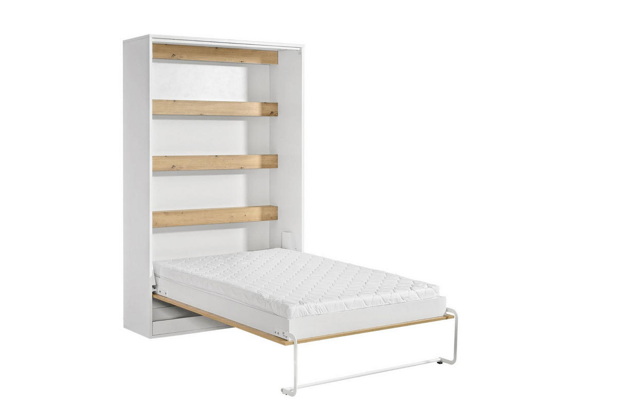 SCHRANKBETT Perfekt 120x200 Ein Vertikales Das Design Und Funktionalität Vereint Mit Matratze Eiche + Schwarz - Eichefarben/Schwarz, Holz (160/200cm) - Kaiser Möbel