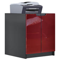 KOMMODE Logan Fronten in Bordeaux Hochglanz - Bordeaux, Holzwerkstoff (51/60.5/54cm) - Vladon