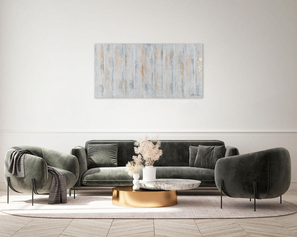 ACRYLBILD HANDGEMALT 120/60 cm - Grau, Holz/Textil (2/60cm) - KUNSTLOFT