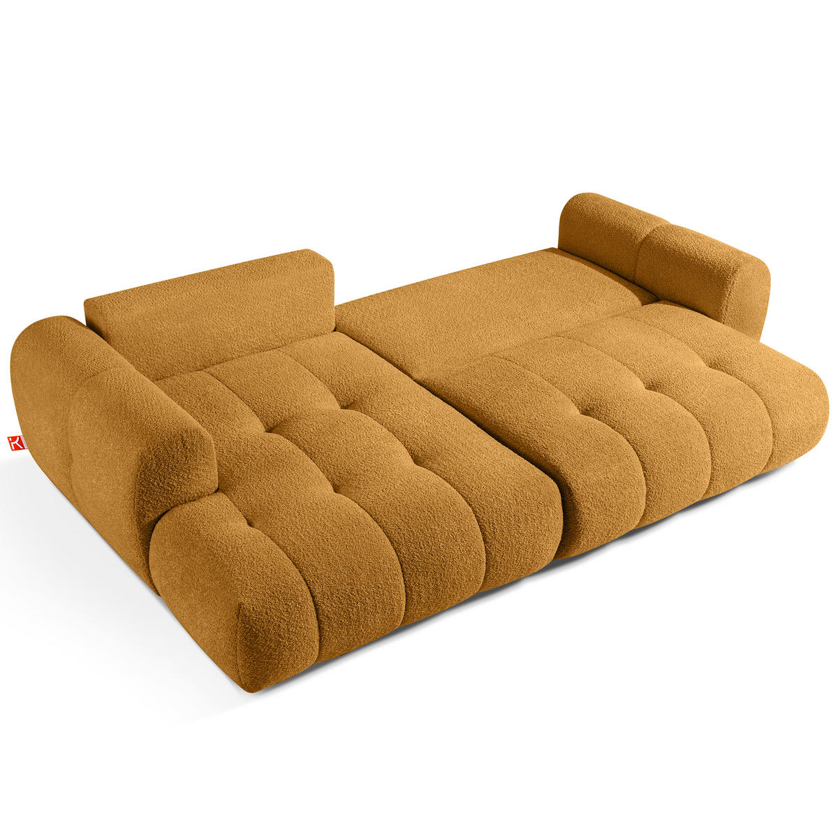 ECKSOFA LINKS LIRA, Honigfarben, Bouclé - Honig, Holz/Holzwerkstoff (295/112cm) - KONSIMO®