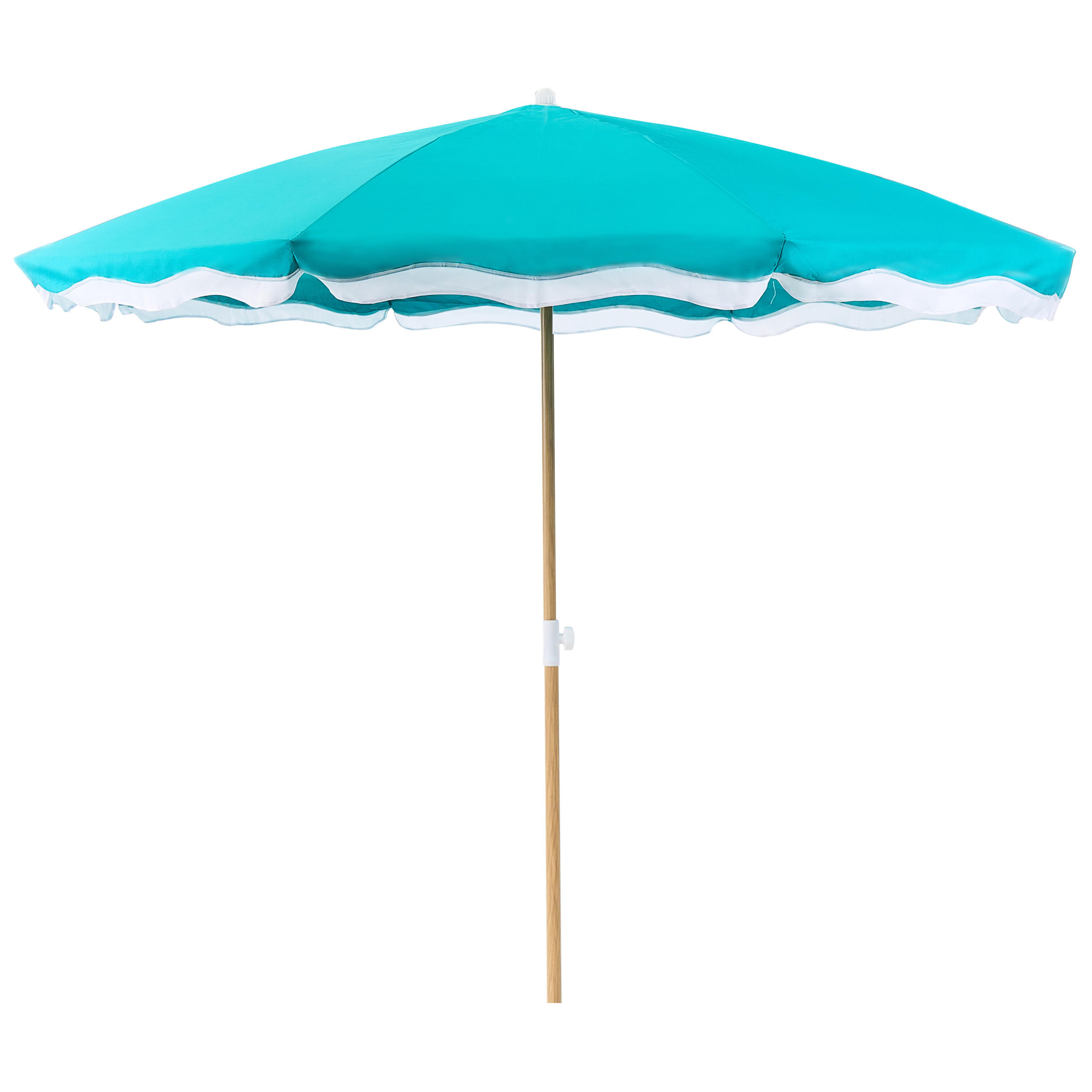 MARKTSCHIRM 232 cm Türkis Sestriere - Hellbraun/Blau, Textil (232/232cm) - Beliani