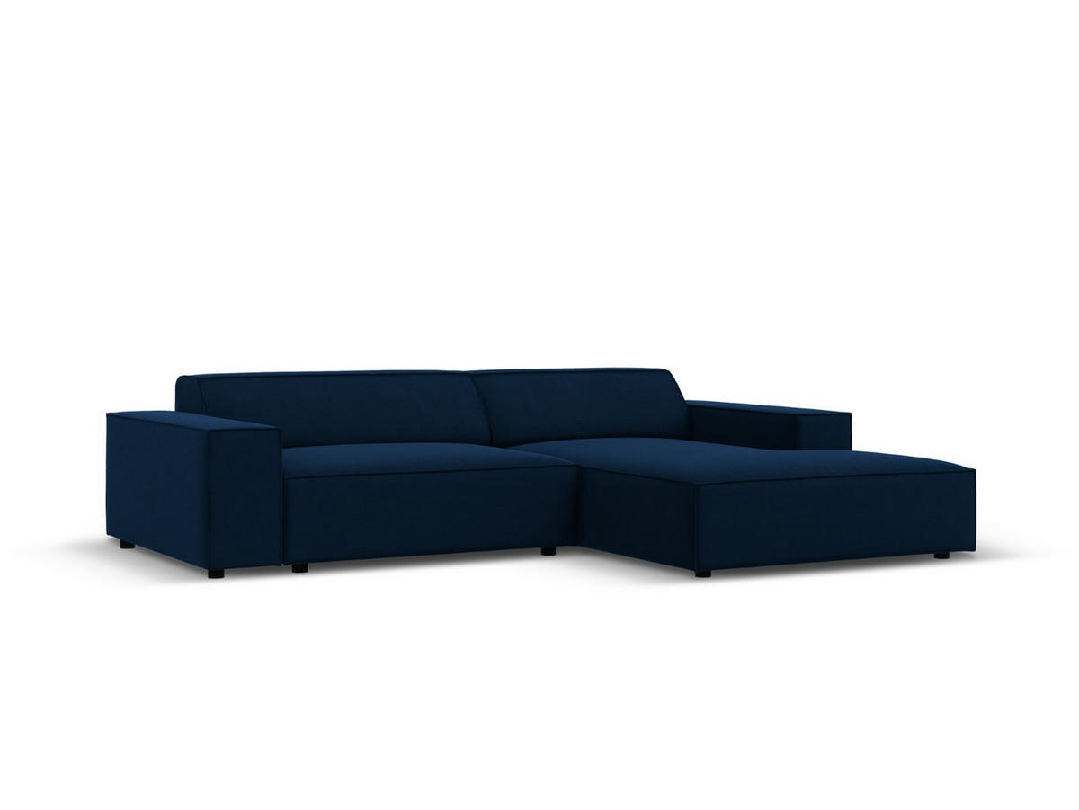 MODULARES-ECKSOFA rechts Jodie aus Samt königsblau 3 Sitzplätze - Blau, Textil (166/224cm) - Micadoni