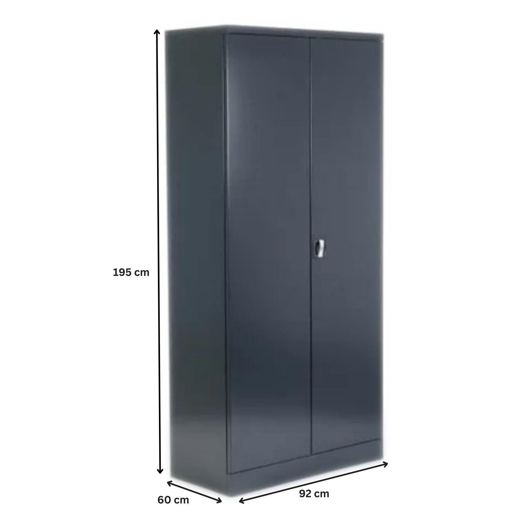 STAHLSCHRANK Bee mit 9 lackierten Fachböden 195x92x60 cm Korpusfarbe Anthrazit Frontfarbe Anthrazit - Anthrazit, Metall (92/195/60cm)