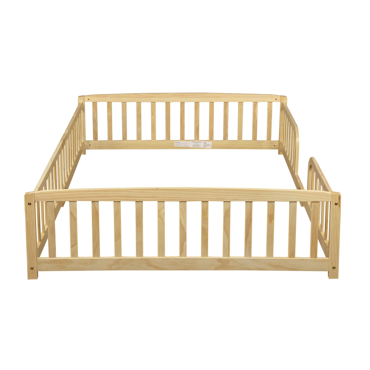 KINDERBETT, Bodenbett 140x200 cm mit Rausfallschutz aus Kiefer, Natur - Naturfarben, Holz/Holzwerkstoff (140/200cm) - LVHOM