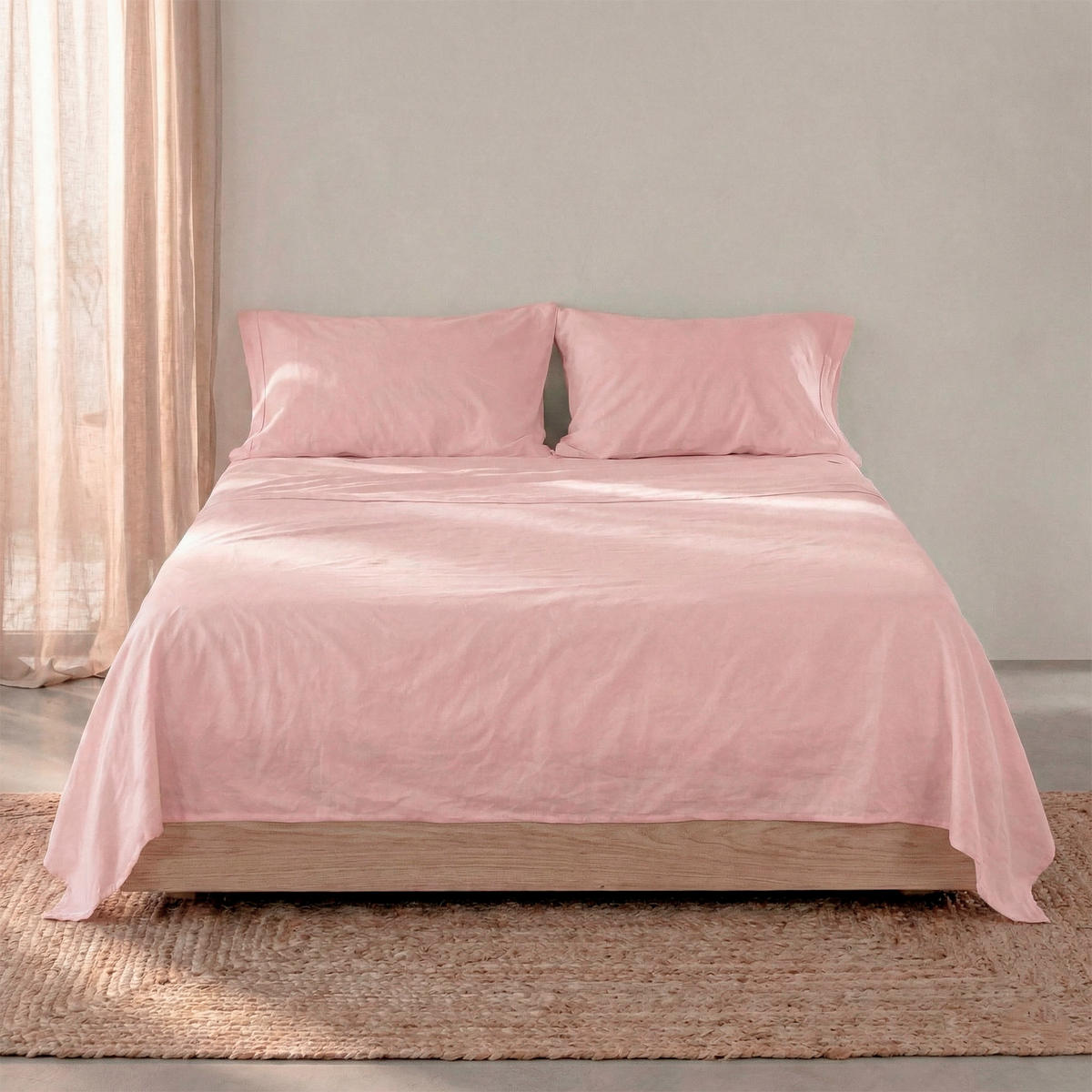 OBERBETTLAKEN basic 180x270 cm hellrosa - Rosa, Textil (180/270cm) - Happy Friday