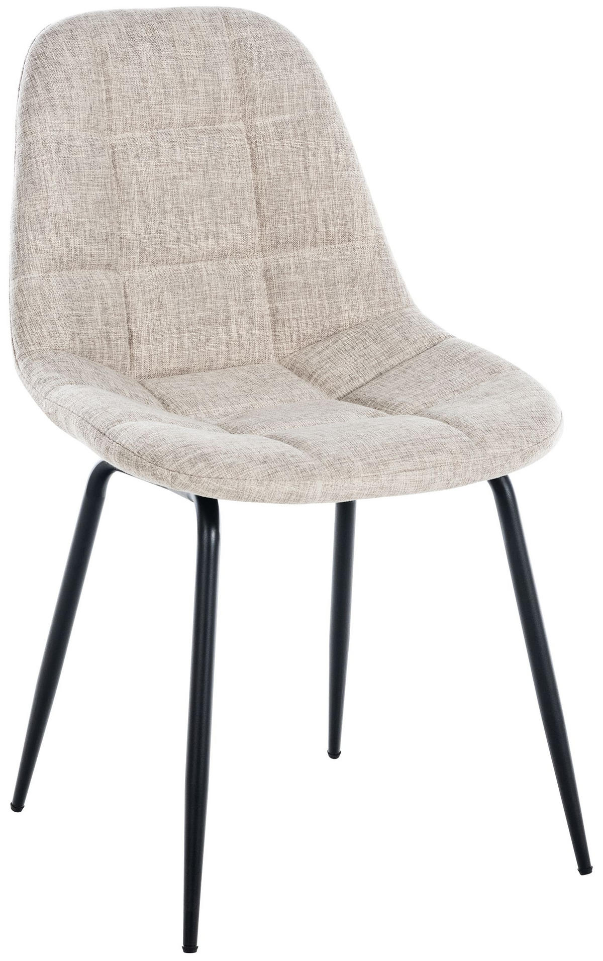 STUHL Stoff creme - Creme/Schwarz, Textil/Metall (46/82/52cm) - CLP