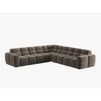 ECKSOFA Lisa aus Samt hellbraun 5 Sitzplätze - Hellbraun, Textil (310/310cm) - Micadoni
