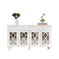 SIDEBOARD in Weiß Anrichte mit Spiegeltüren und Schubladen für Wohnzimmer und Schlafzimmer, B140/T40/H83 cm - Weiß, Glas/Holzwerkstoff (140/83/40cm) - STILVORA