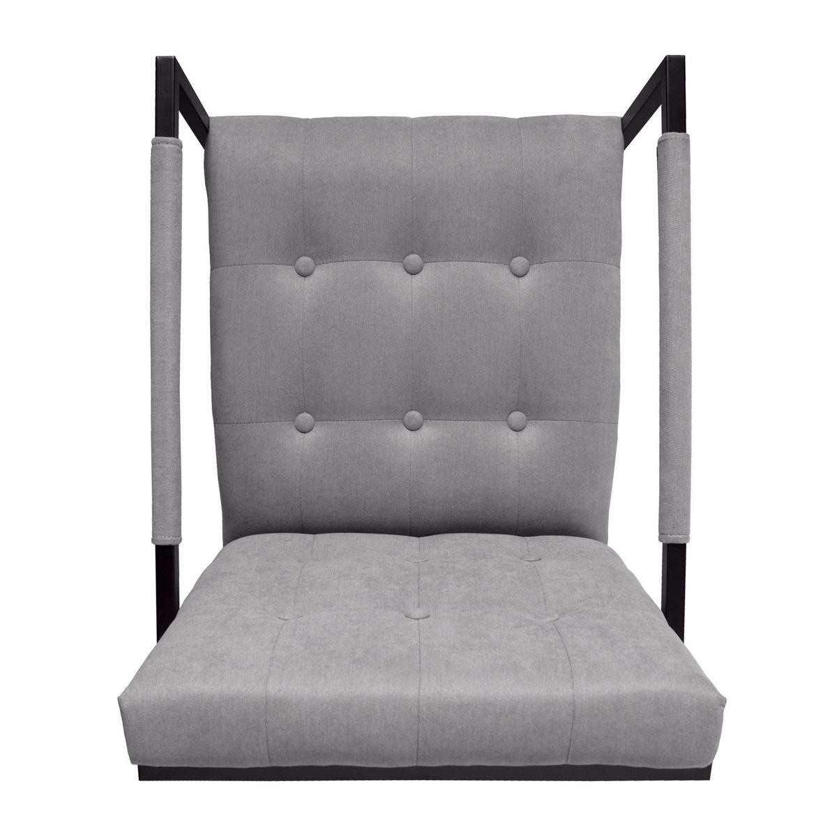 LOUNGESESSEL JONES Stoffbezug Hellgrau - Hellgrau/Schwarz, Textil/Metall (53/73/69cm) - SVITA