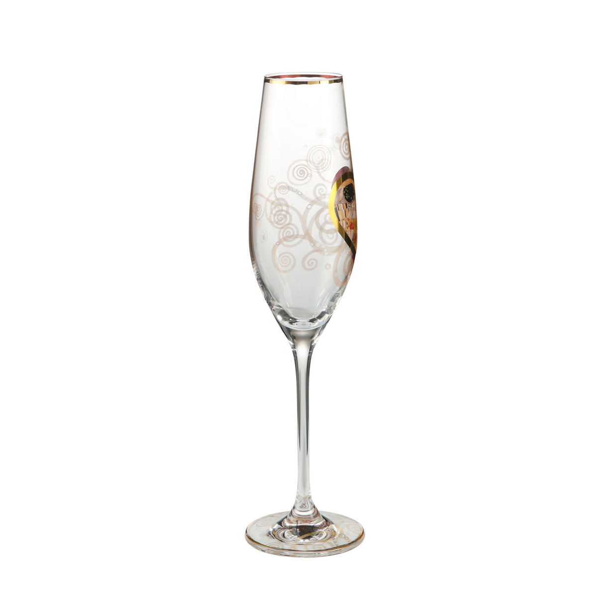 SEKTGLAS 2er Set Gustav Klimt - Heart Kiss, Glas, 100 ml - Multicolor, Glas (0.15L) - Goebel