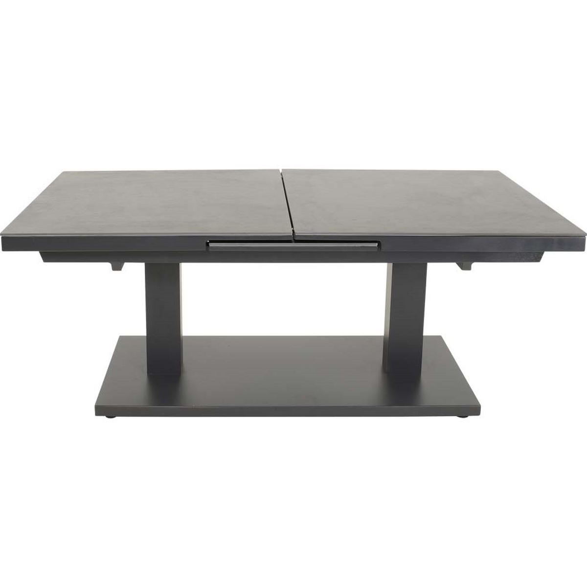 GARTENTISCH Geneva - Anthrazit - 140/180/85/54/75,5 cm - Dunkelgrau, Glas (140/85/54cm) - Lesli Living