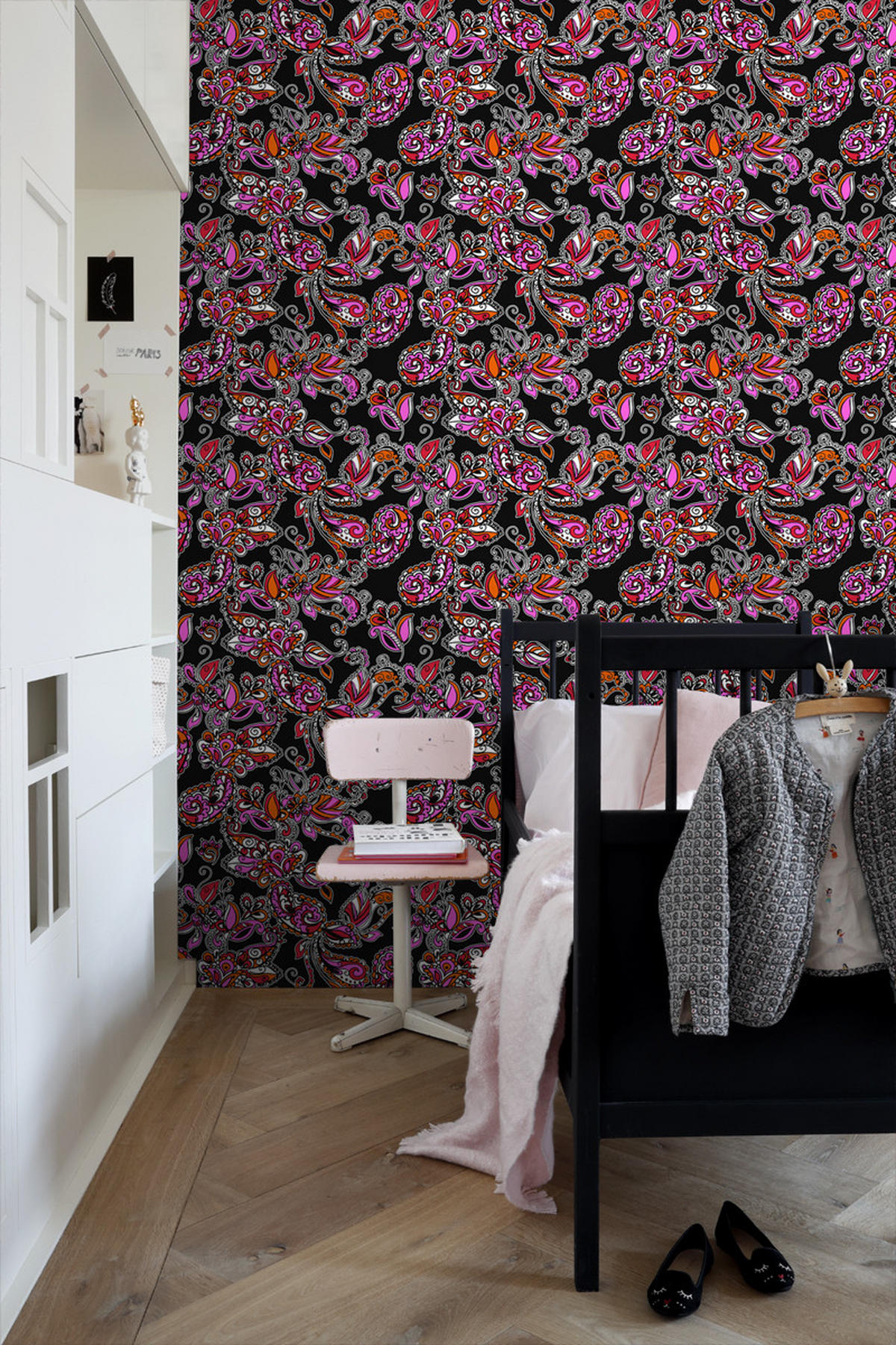 TAPETE funky Blumen und Paisleys 53 cm x 10.05 m - Orange, Papier (53/1000cm) - ESTAhome
