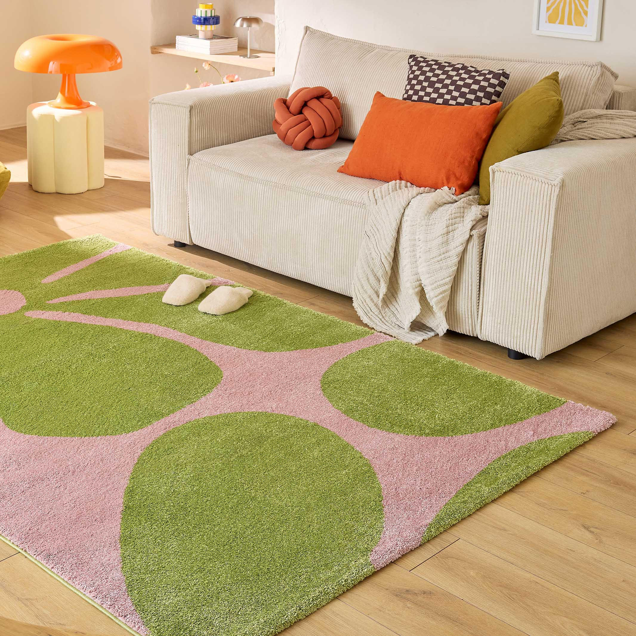 TEPPICH vintage blume grün Groovy 160x230 cm - Grün, Textil (160/230cm) - Nazar Rugs