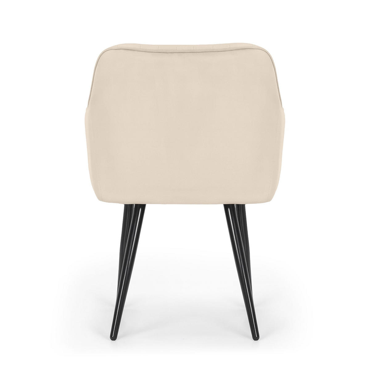 POLSTERSTUHL 2er Set, Metallbeine Creme, Schwarz 54,5/82/58 - Creme/Schwarz, Textil (55/82/58cm) - RAUMHIRSCH FURNITURE