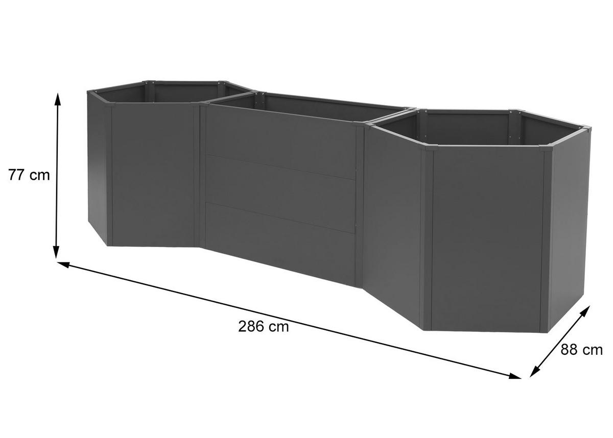 HOCHBEET Grau - Grau, Metall (286/77/88cm) - MCW