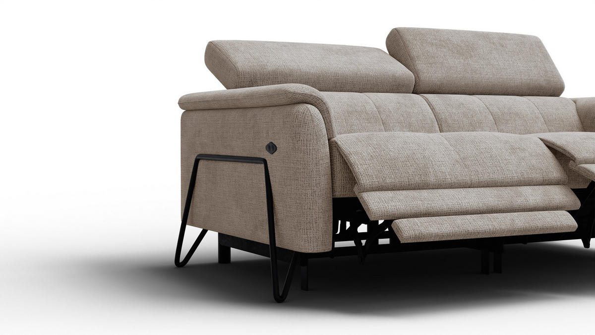 RELAXSOFA RODEN 3-Sitzer, beige - Beige, Holz/Textil (194/82/103cm) - Courtois Laville