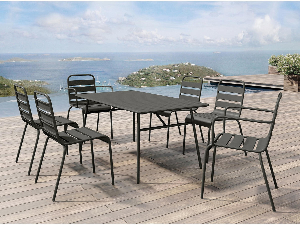 GARTENSESSEL stapelbar 2er-Set - Metall - Anthrazitgrau - MIRMANDE von MYLIA - Anthrazit, Metall (56/79/59cm) - Vente-Unique