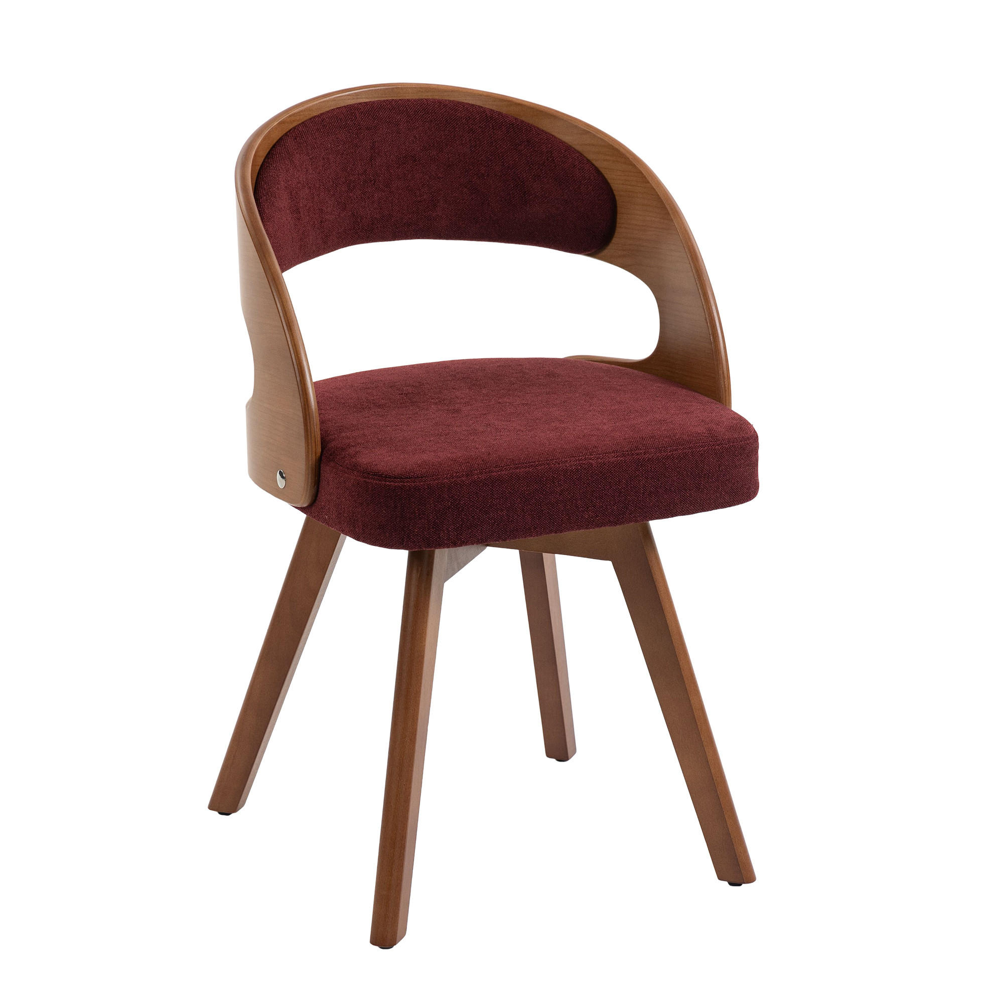ESSZIMMERSTUHL 2er-Set drehbar ca. 44 x 41 x 75 cm Linen Wine Red - Rot, Holz (44/72/41cm) - Meubliv
