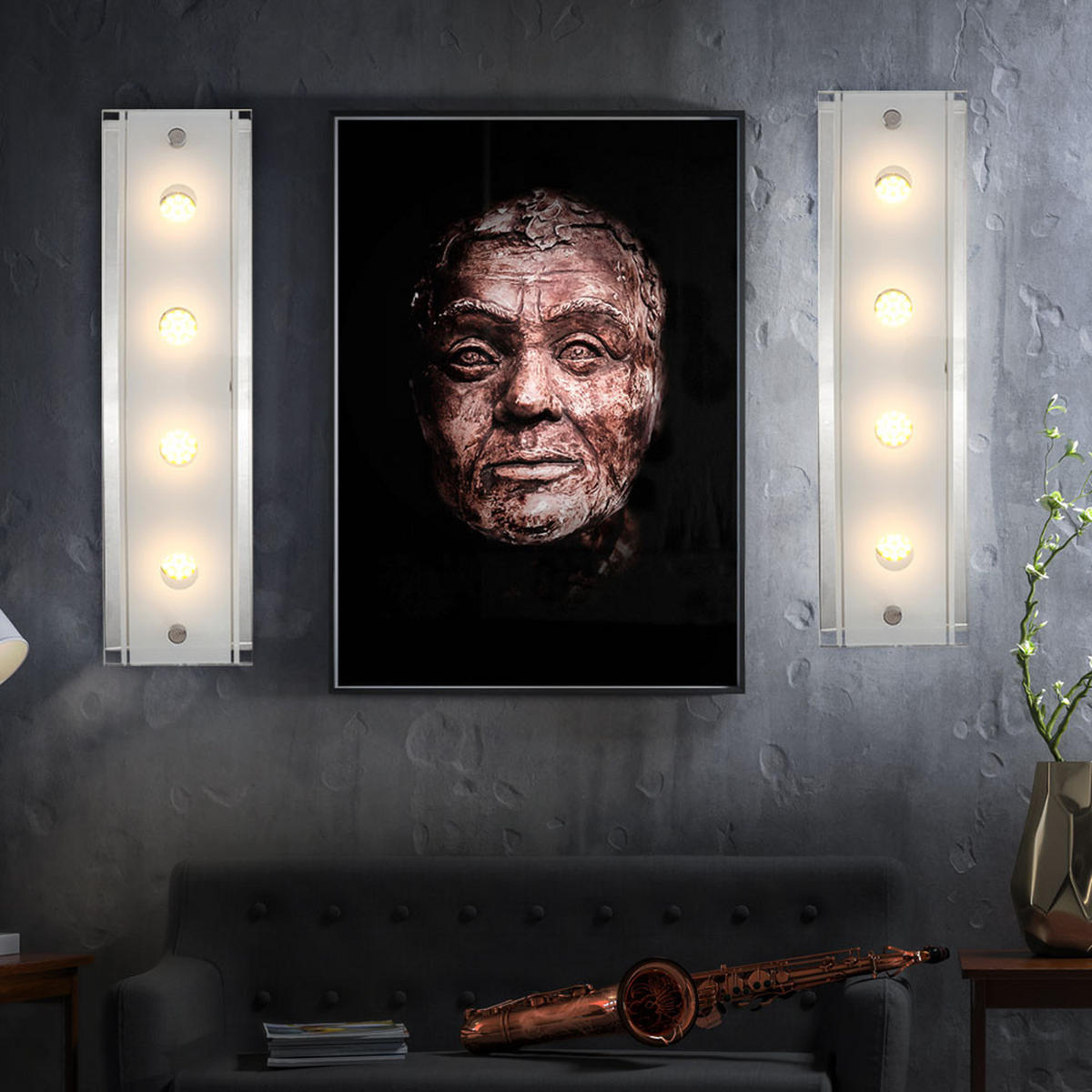 LED WANDLEUCHTE KADIRA Silber Glas satiniert - Silberfarben, Glas (9/6.5/33cm) - Globo Lighting