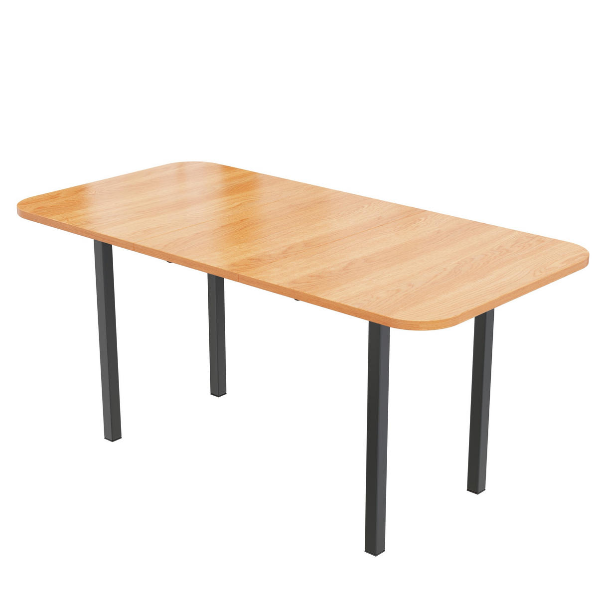 ESSTISCH 120/160 cm in Eichefarben aus MDF, ausziehbar mit Legierungsgestell - Eichefarben, Holzwerkstoff (160/80/75cm) - Flora Grace