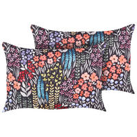 GARTENKISSEN 2er-Set Blumenmuster mehrfarbig 40/60 cm Castelaro - Multicolor, Textil (60/40cm) - Beliani