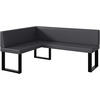 ECKBANK ERIC_U - Grau, Leder (128/168cm) - Meblini