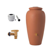 AMPHORE Regentonnen Komplett-Set 500 L kotta - Terracotta, Kunststoff (79/150/79cm) - GARANTIA